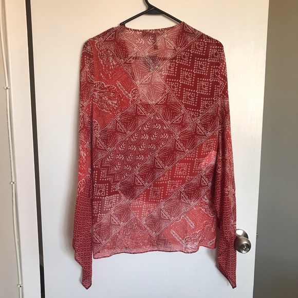 BCBGMaxazria Hi/Low V-Neck Blouse - Size XS - Picture 5 of 10